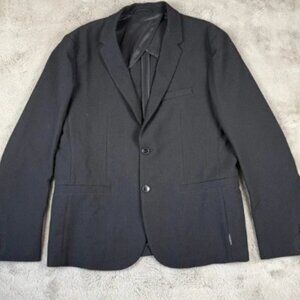 Armani Exchange Blazer Jacket Textured Two Button Black Mens Size 44 summer